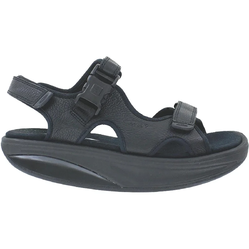 sandals for city and beach vacation in styleMen's MBT Kisumu 3S Black Leather