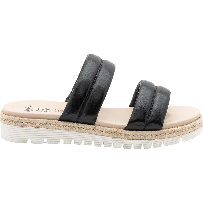 trendy sandals for teens -Women's Ara June Black Nappa Leather