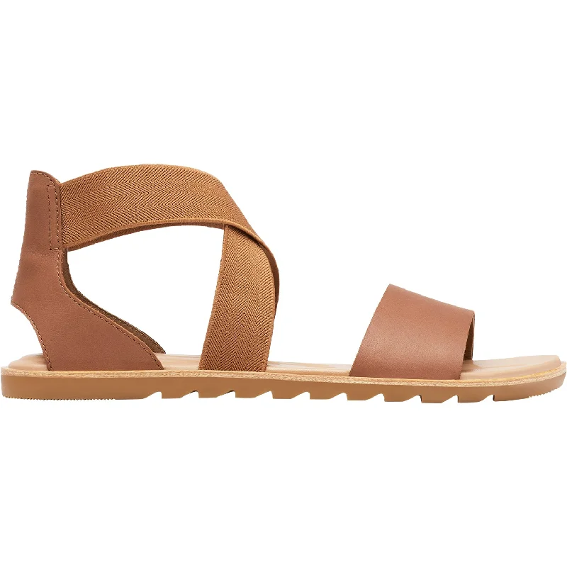 sandals for all-day city walking comfort -Women's Sorel Ella II Sandal Velvet Tan Leather