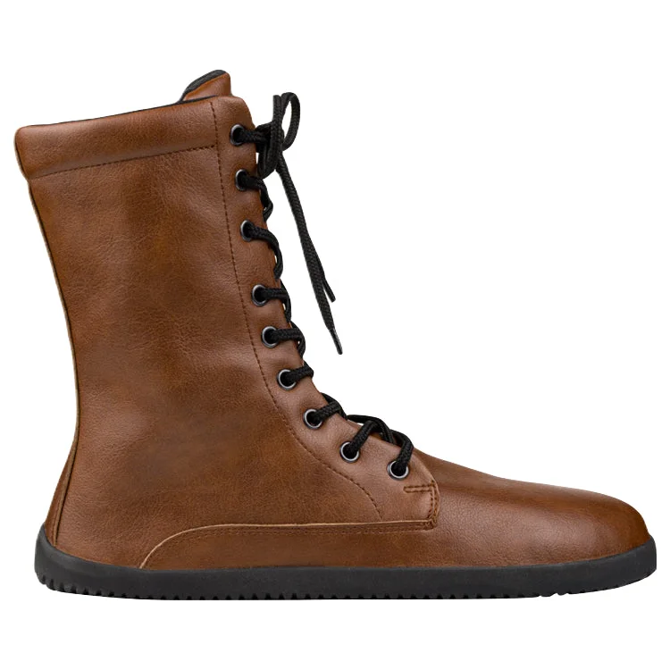 Warm snow boots with heel-Ahinsa Jaya Zip-Up Barefoot Brown