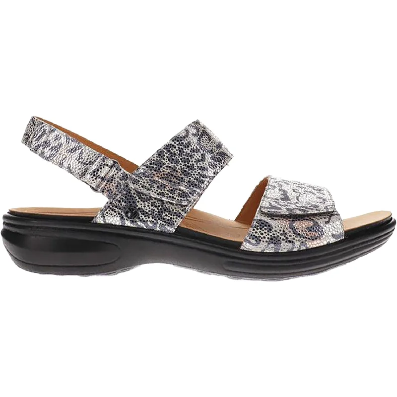 sandals with leather uppers for comfort -Women's Revere Como Silver Safari Leather