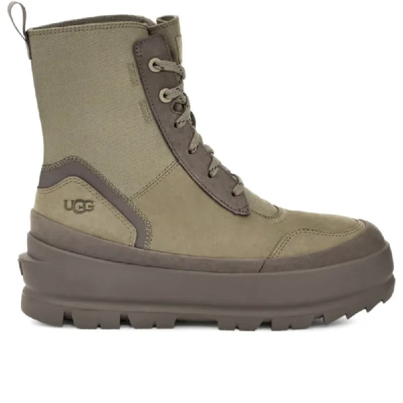 Trendy boots with leather lining for winter-Ugg Women's The Ugg Lug Lace Up Boot Moss Green