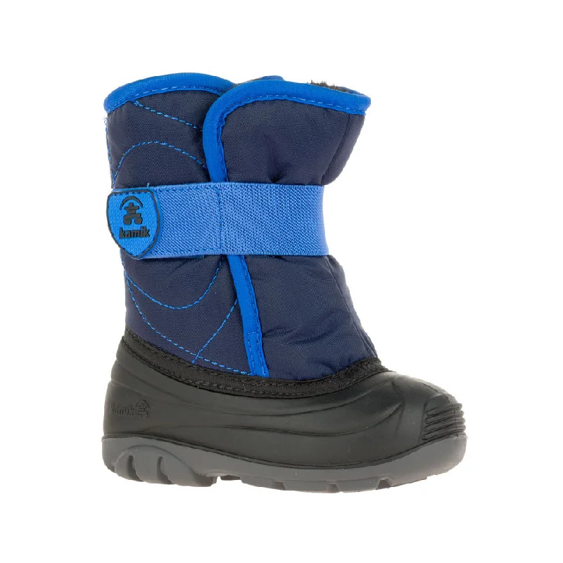 Stylish boots for winter hiking with faux fur-Kamik Toddler's Snobug 3 Boot Navy