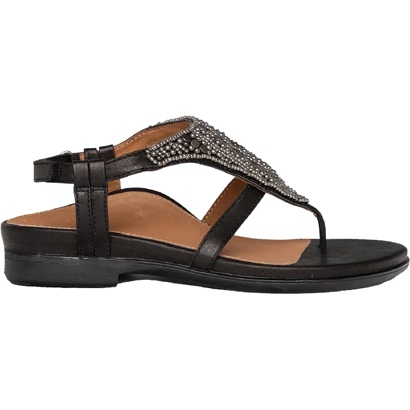 sandals for a comfortable beach vacationWomen's Aetrex Sheila Black Leather