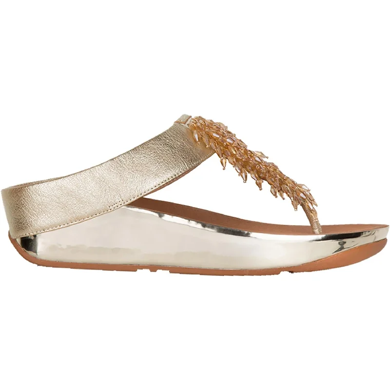 comfortable sandals for city strolling -Women's Fit Flop Rumba Gold