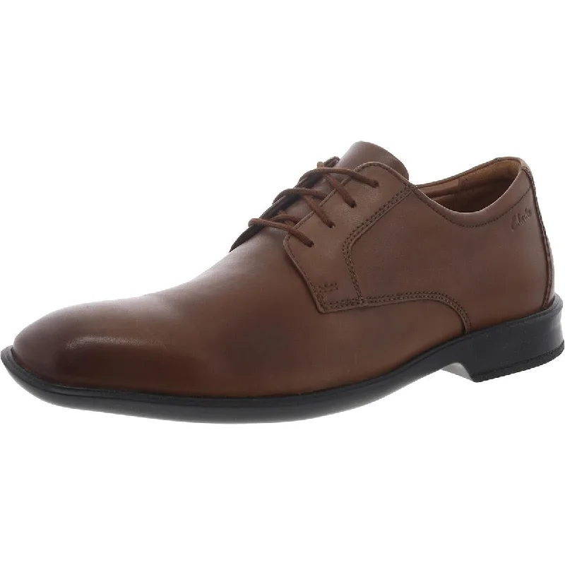 Clarks Mens Bensley Lace Leather Lace-Up Oxfords