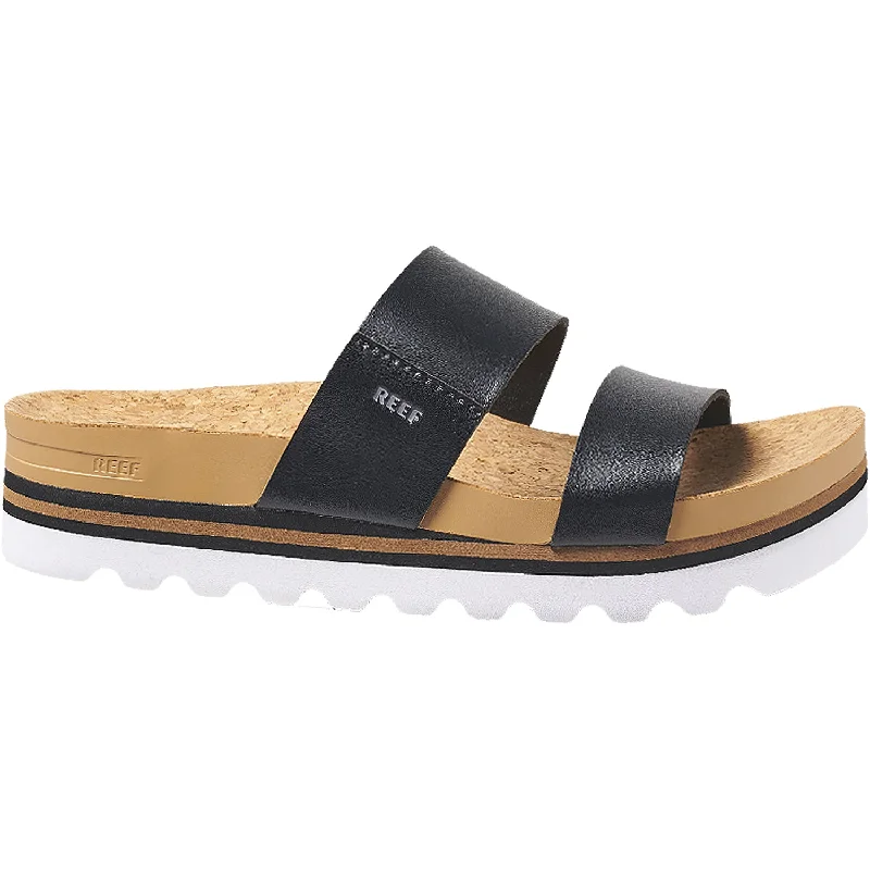 sandals with breathable uppers for comfort -Women's Reef Cushion Vista Hi Black Synthetic