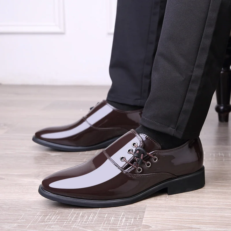 Lace-Up Leather Shoes Men Business Casual Shoes