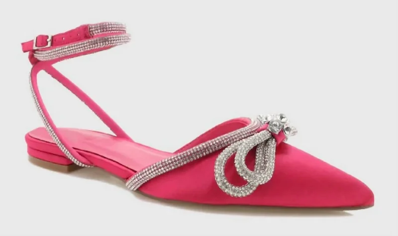 Lainie Flats Raspberry Satin In Pink