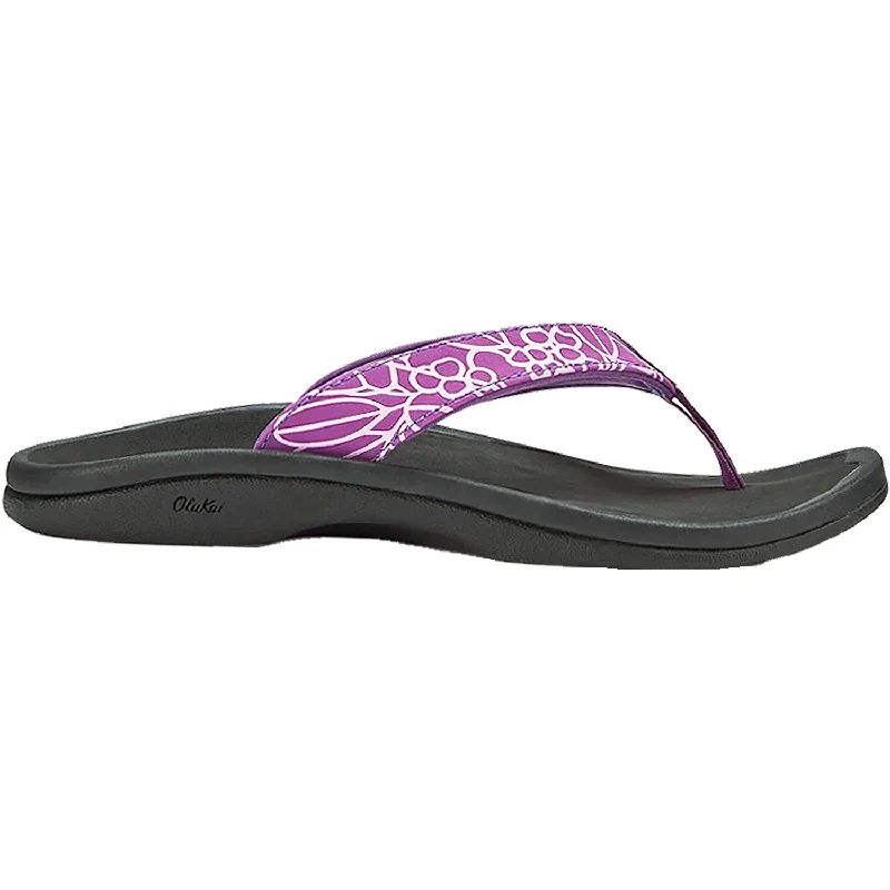 versatile sandals with platform design -Women's OluKai Ohana Bright Violet/Onyx Synthetic