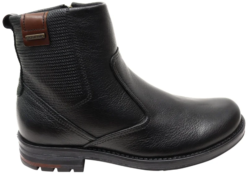 Boots with wool lining-Pegada Banjjo Mens Comfortable Leather Boots Made In Brazil