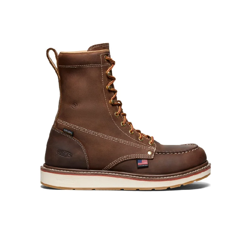 Casual boots for women-Men's Liberty 8" Waterproof Boot (Carbon Toe)  |  Leather Brown/Gum