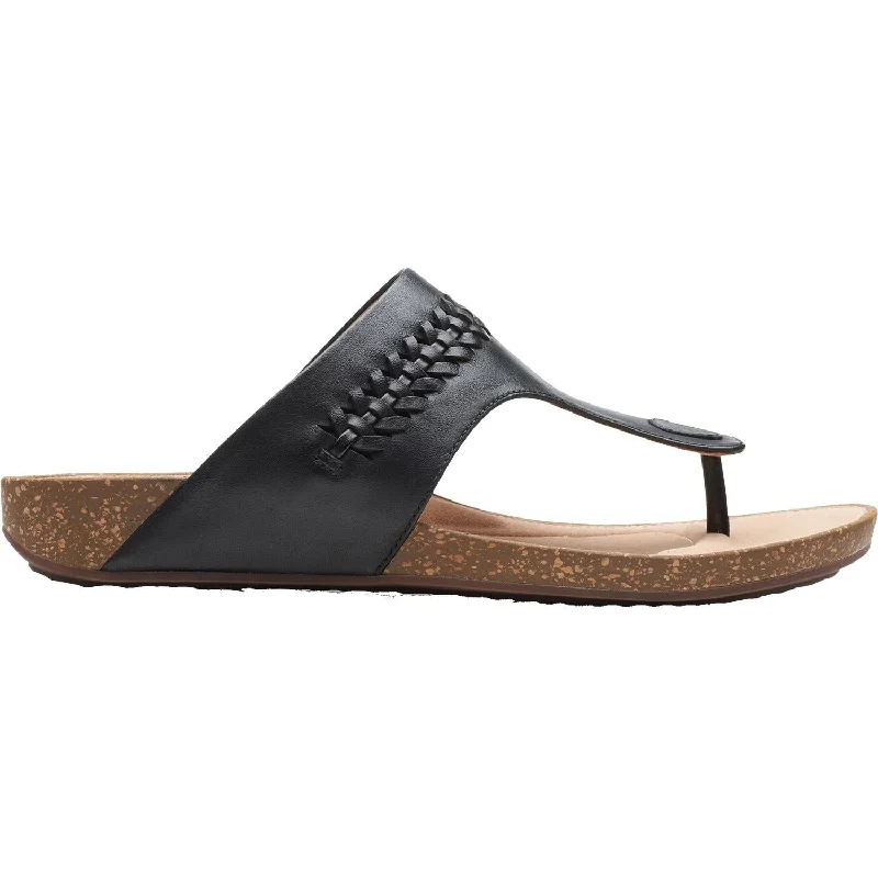 sandals for ultimate beach comfortWomen's Clarks Un Perri Vibe Black Leather