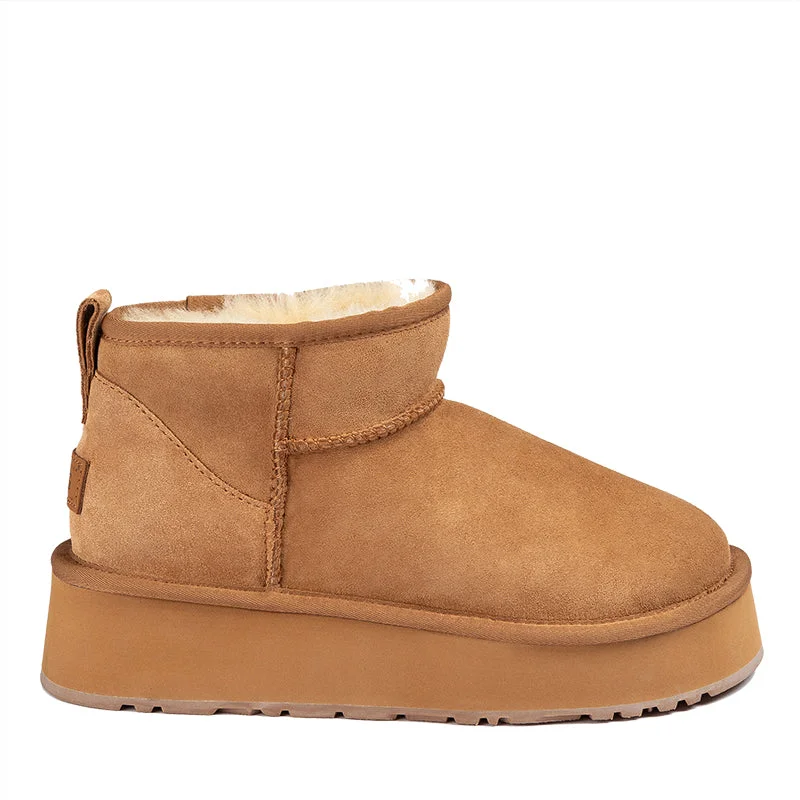 Winter ankle boots with warm fleece lining-UGG Becca Mini Platform Boots