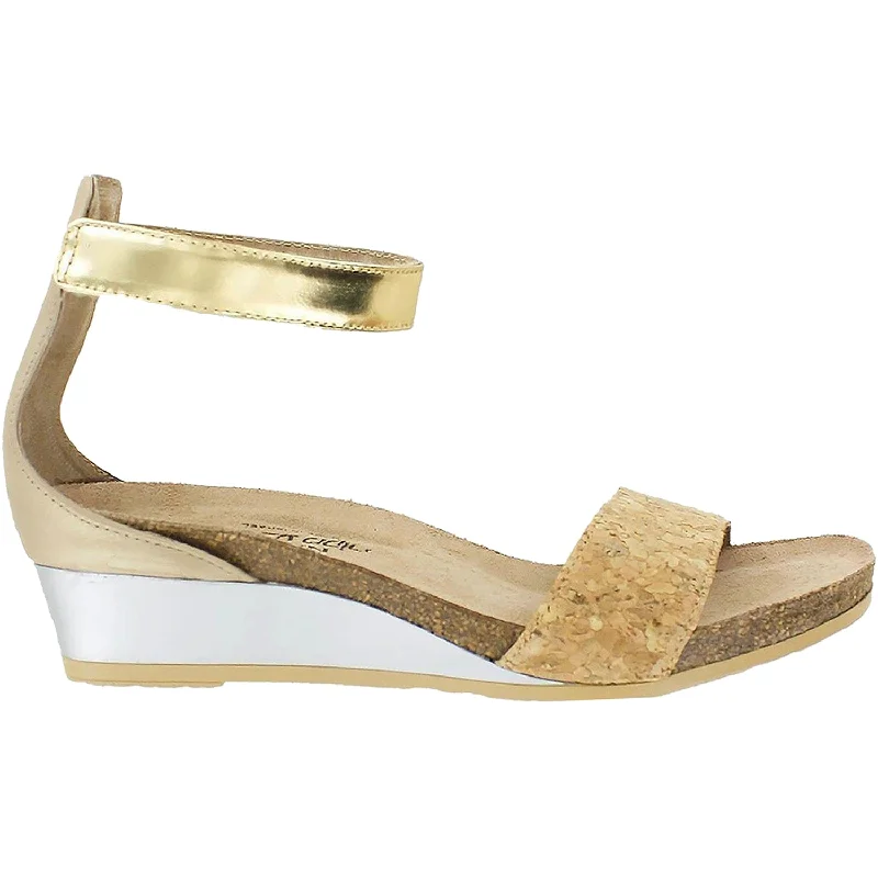 sandals with flexible soles for all-day comfort -Women's Naot Pixie Gold Cork/Champagne Leather