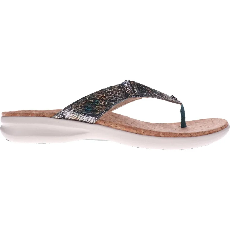 sandals for walking by the ocean in comfortWomen's Revere Napoli Peacock Python Leather