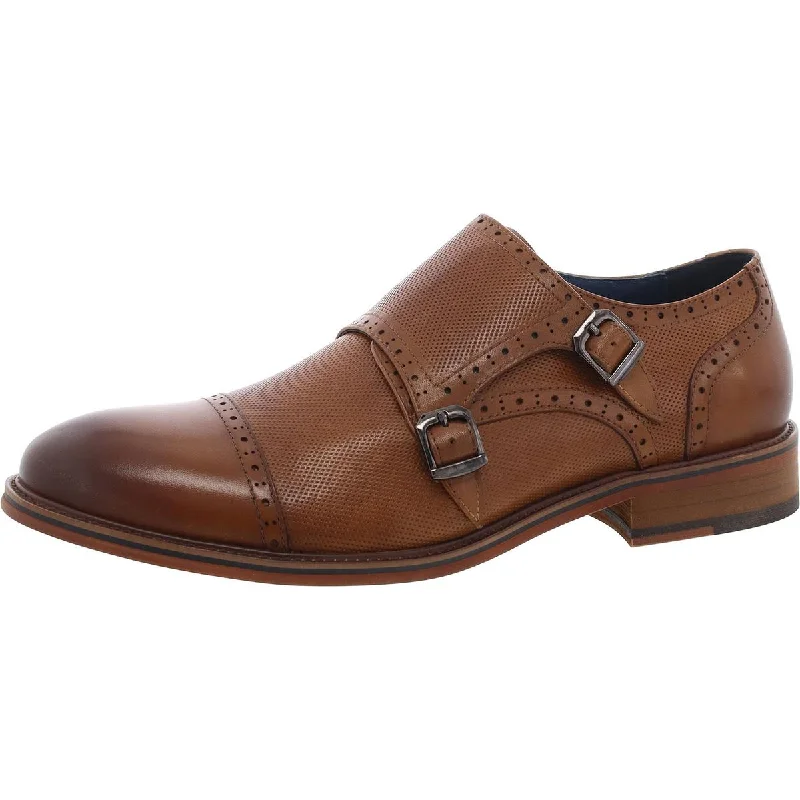 Morgan Mens Leather Laceless Oxfords