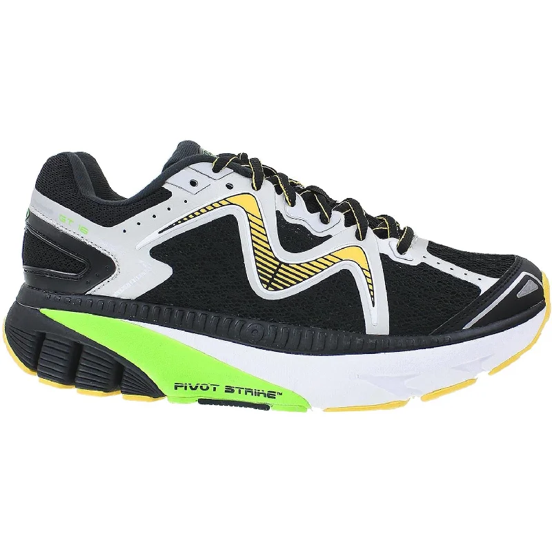 Men's MBT GT 16 Running Shoe Black/Lime/Orange Mesh