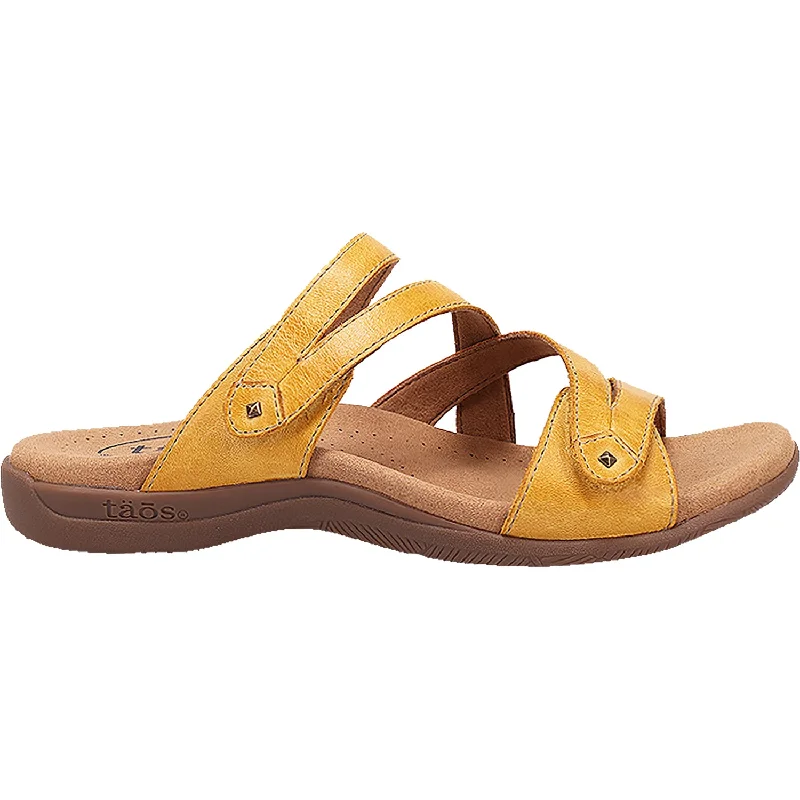 sandals for tropical hikes and beach outingsWomen's Taos Double U Yellow Leather