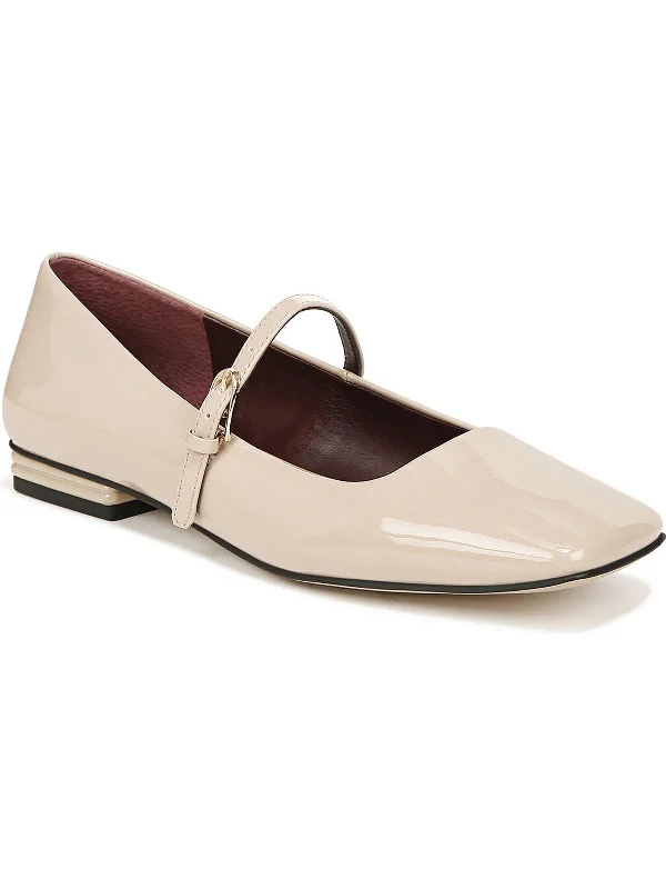 Womens Patent Square Toe Loafers