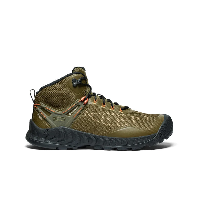 Fashion boots for fall 2025-Men's NXIS EVO Waterproof Boot  |  Dark Olive/Gold Flame