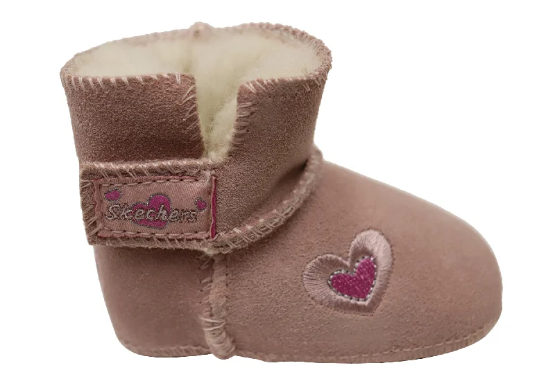 Short ankle boots with lace-Skechers Infant Baby Blizzards Sweet Feet Boots