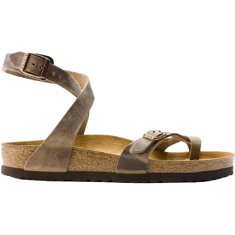 sandals for daily outdoor wear -Women's Birkenstock Yara Tobacco Oiled Leather