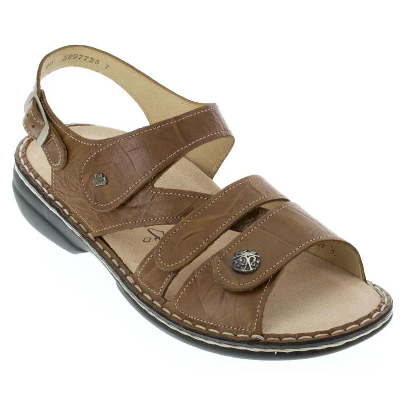 sandals for hiking trails -GOMERA-SOFT FOOTBED PLISSEELIGHT COGNAC