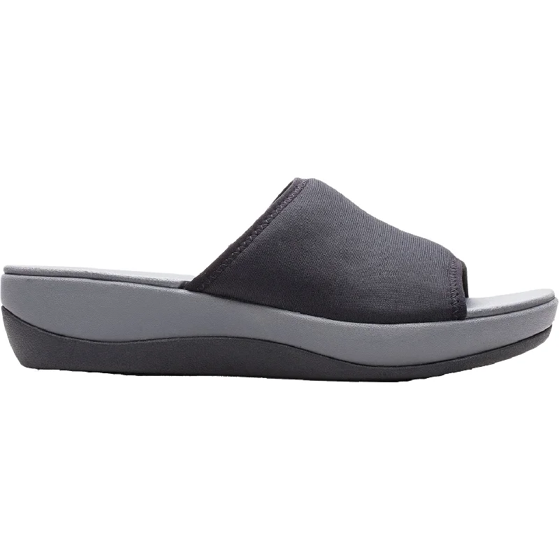 sandals for long walks along beach pathsWomen's Clarks Cloudsteppers Arla Nora Black Fabric