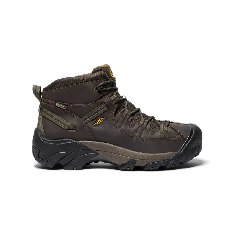 Comfortable winter boots with heel for outdoor wear-Men's Targhee II Mid Waterproof Hiking Boots  |  Canteen/Dark Olive