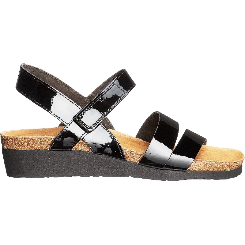 sandals for relaxing by the beachWomen's Naot Kayla Black Patent Leather