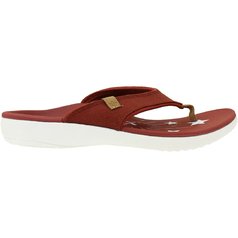 sandals for hiking trails -Women's Spenco Yumi Believe Red Ochre Synthetic