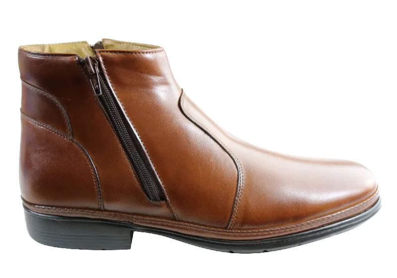 Comfortable boots for slushy weather-Savelli Noah Mens Comfortable Leather Dress Boots Made In Brazil