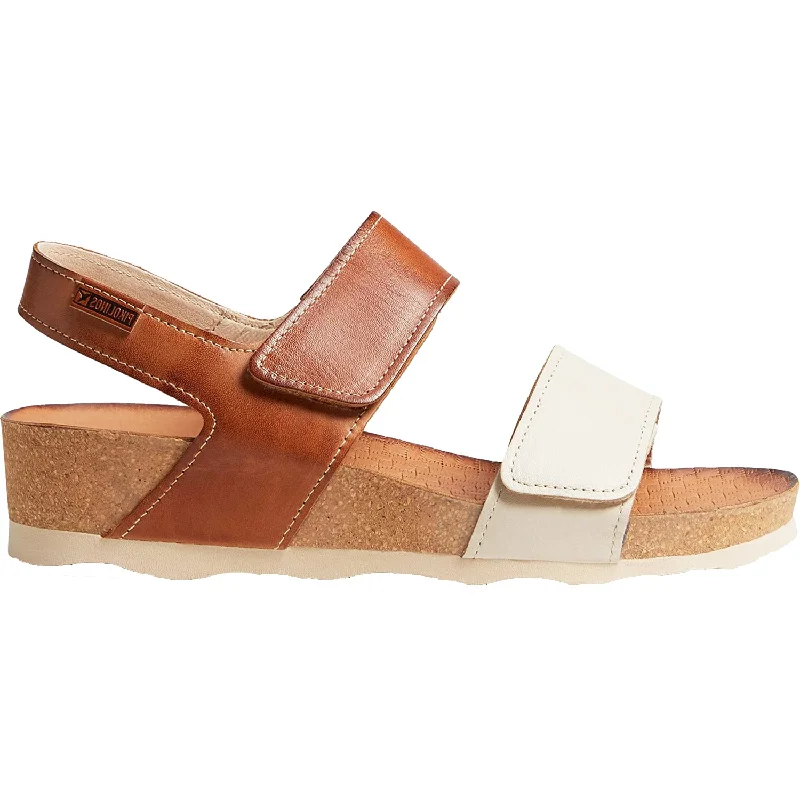 sandals for long beach walks -Women's Pikolinos Mahon W9E-0833C1 Marfil Leather