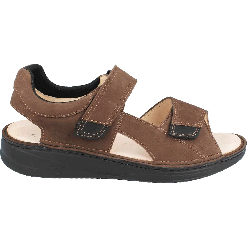 sandals for sightseeing adventures by the beachMen's Finn Comfort Skiathos Chestnut/Black Nubuck