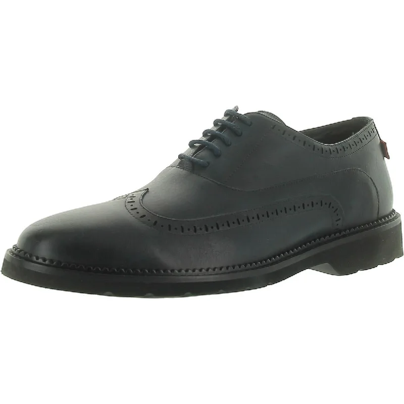 Marc Joseph Mens FREEMAN STREET Faux Leather Wingtip Brogue Oxfords