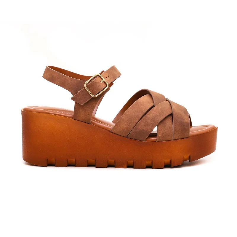 sandals for high arches -Brown Formal Sandal PU0024