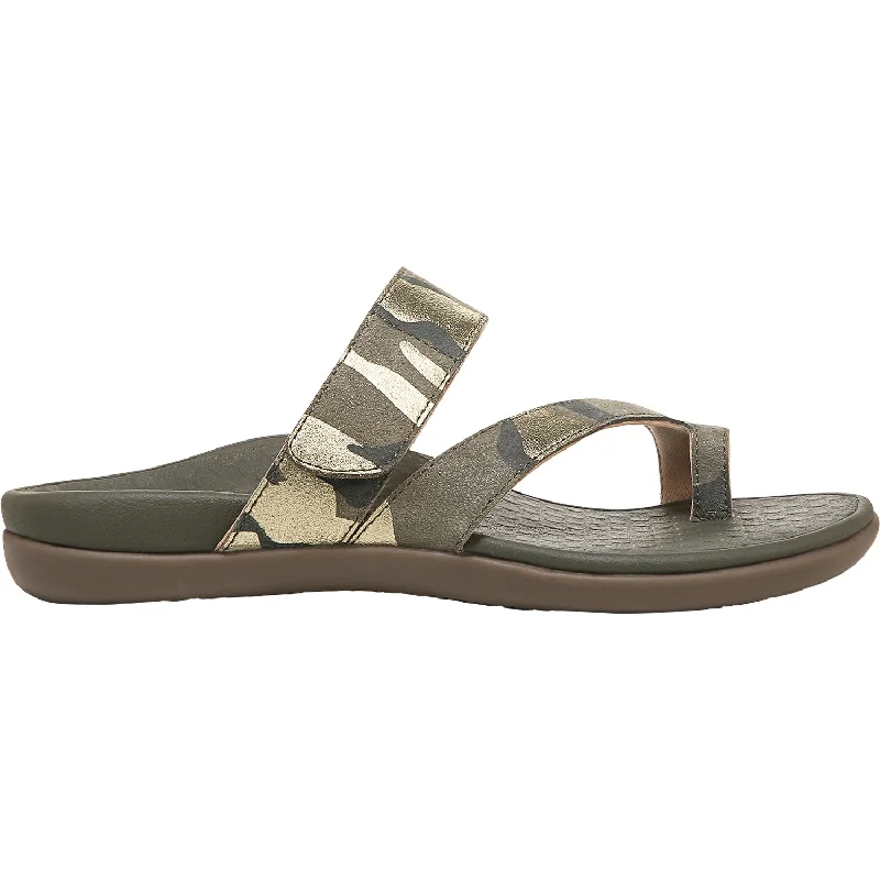 open-toe sandals for women -Women's Vionic Morgan Olive Camo Suede