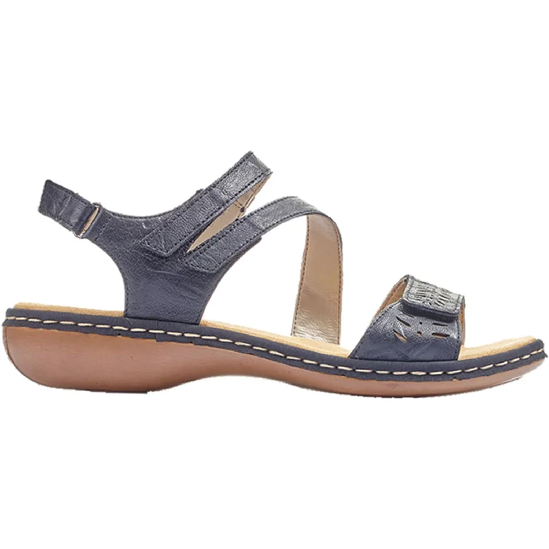 stylish sandals with floral embellishments -Women's Rieker 65977-14 Regina 77 Pazifik Leather