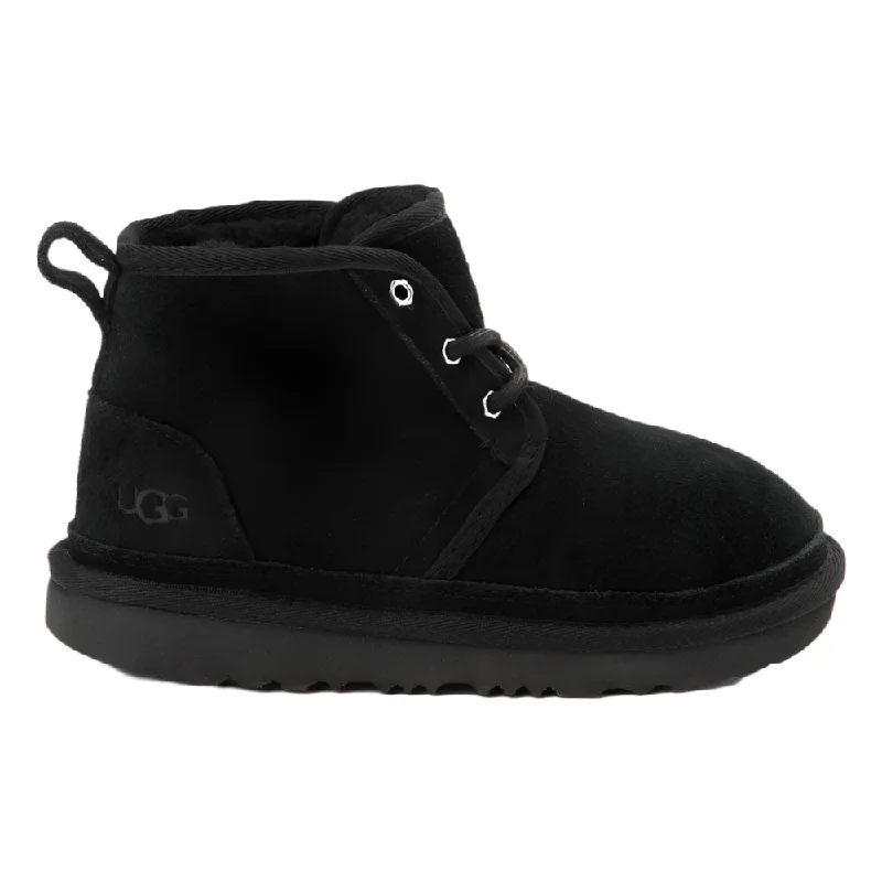 Cozy boots for women with rubber sole-Ugg Big Boys Nuemel II Chukka Tie Up Suede Boot Black