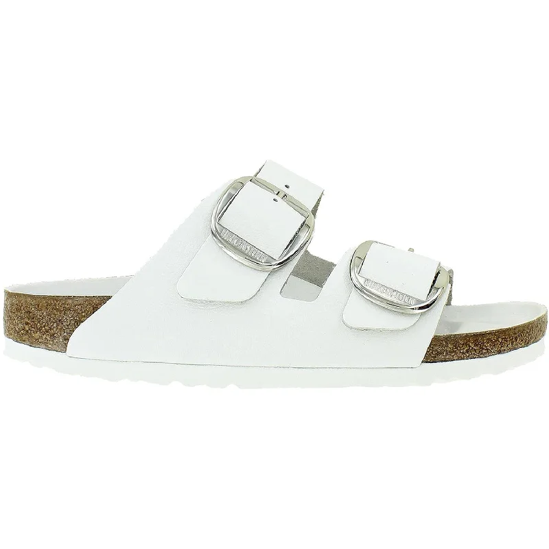 sandals for walking by the ocean in comfortWomen's Birkenstock Arizona Big Buckle White Smooth Leather