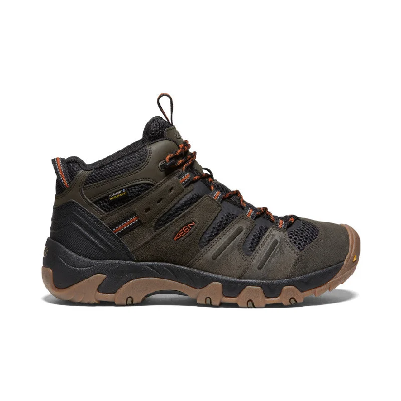 Comfortable boots for outdoor use in snow-Men's Headout Waterproof Hiking Boot  |  Black Olive/Fossil Orange