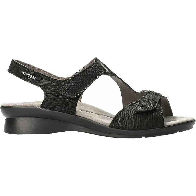 sandals for relaxed beach vibesWomen's Mephisto Paris Black Artesia Nubuck