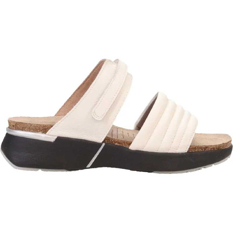 sandals with adjustable back strap for fit -Women's Naot Vesta Soft White Leather