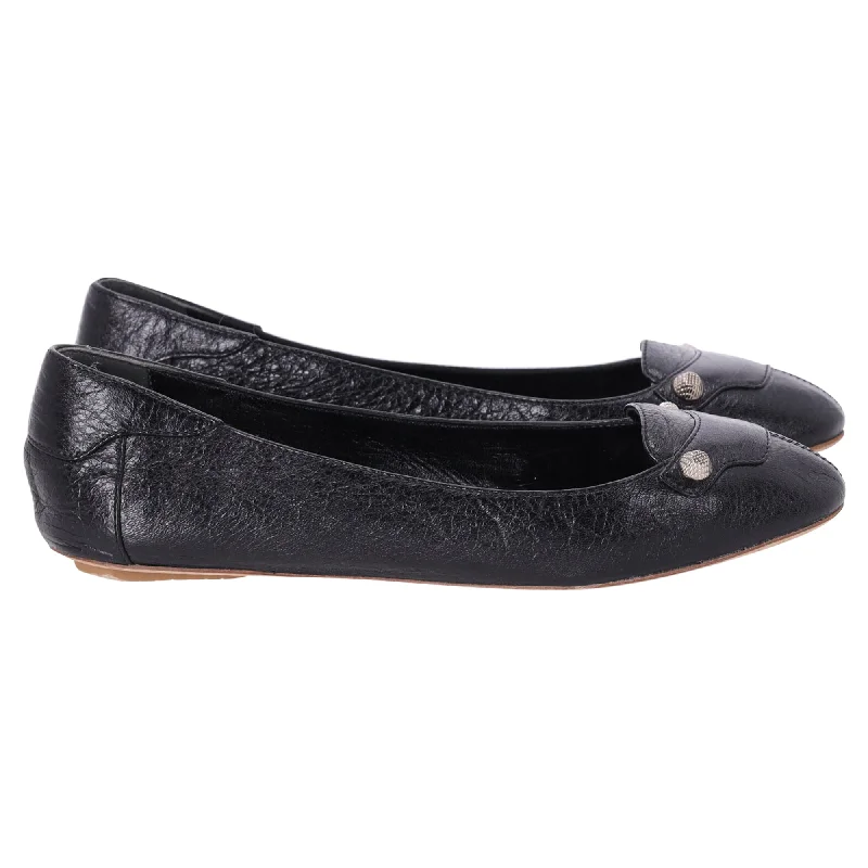 Balenciaga Arena Ballet Flats in Black Leather