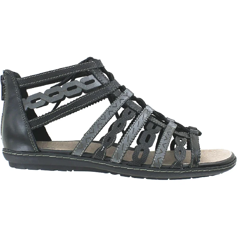 comfortable sandals with memory foam footbed -Women's Earth Tidal Black Leather