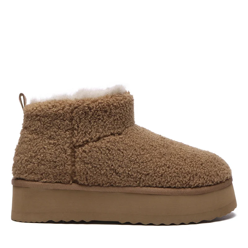 Warm snow boots for fall and winter-ULTIMATE Sheepskin Comfy Boots Platform