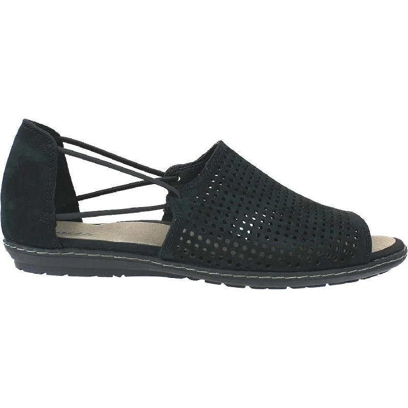 sandals for beach parties -Women's Earth Shelly Black Nubuck