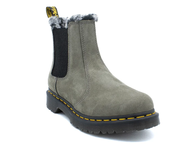 Cute ankle boots with fur-DR. MARTENS 2976 LEONORE FAUX FUR LINED NUBUCK CHELSEA BOOTS