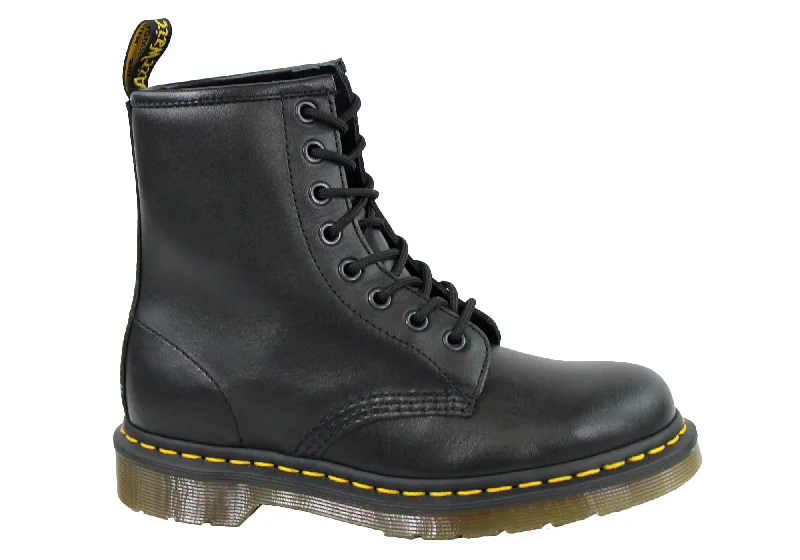 Trendy boots for winter fashion with faux lining-Dr Martens 1460 Black Nappa Leather Lace Up Comfortable Unisex Boots